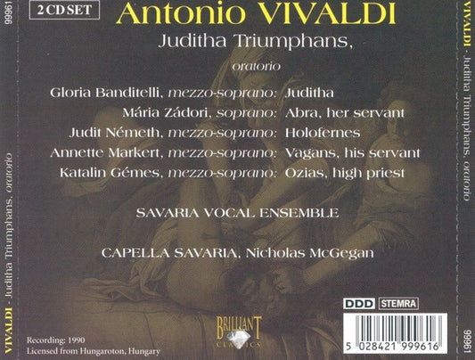Antonio Vivaldi : Juditha Triumphans, Oratorio (2xCD, Album, RE)