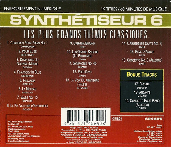 Ed Starink : Synthétiseur 6 - Les Plus Grands Thèmes Classiques (CD, Album)
