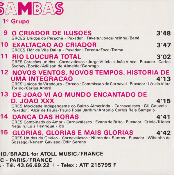 Various : Brazil Sambas - Escolas Do 1º Grupo (CD, Comp)