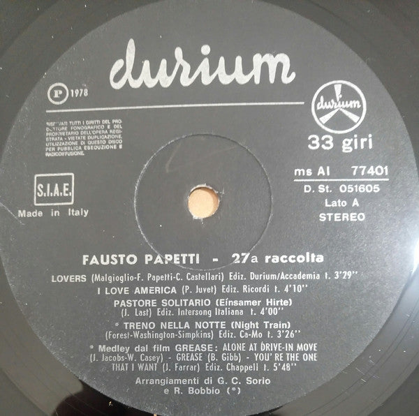 Fausto Papetti : 27ª Raccolta (LP, Album, Gat)