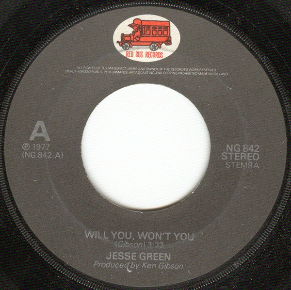 Jesse Green : Will You, Won't You / I Have Won You (7", Single)
