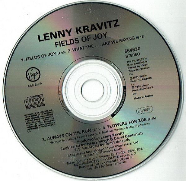 Lenny Kravitz : Fields Of Joy (CD, Maxi)