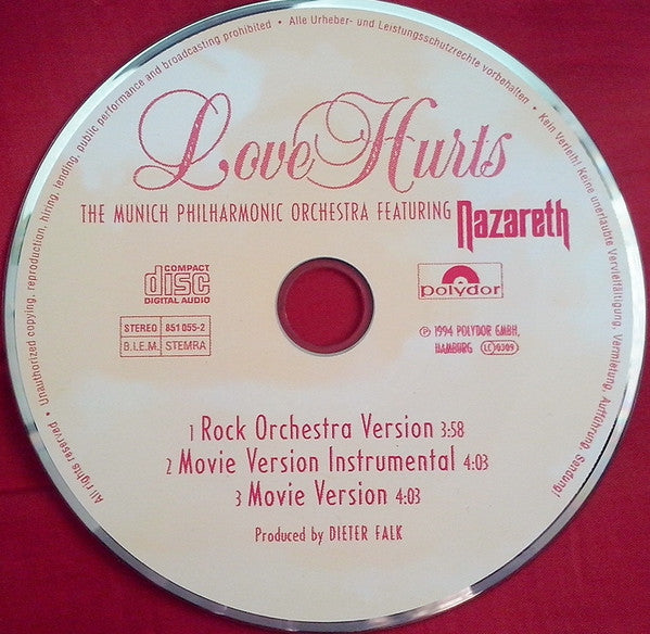 Münchner Philharmoniker Featuring Nazareth (2) : Love Hurts (CD, Single)