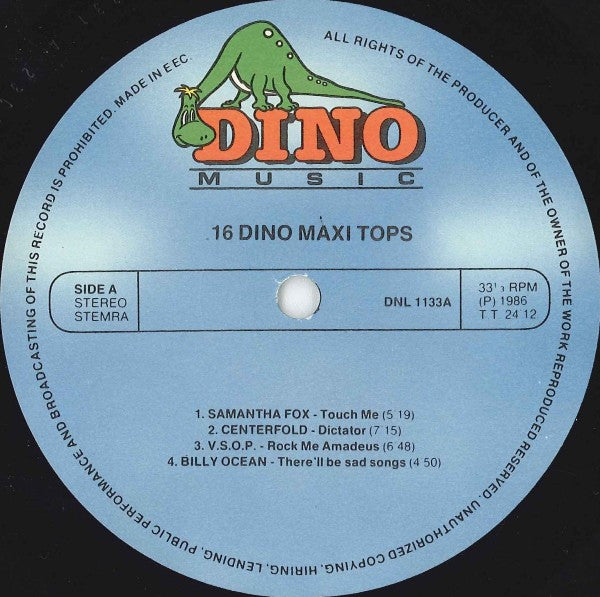 Various : 16 Dino Maxi Tops (2xLP, Comp, Gat)