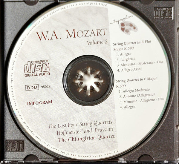 Wolfgang Amadeus Mozart, Chilingirian String Quartet : The Last Four String Quartets · 'Hoffmeister' and 'Prussian' · K.499, 575, 589 and 590 (Volume 2) (2xCD)