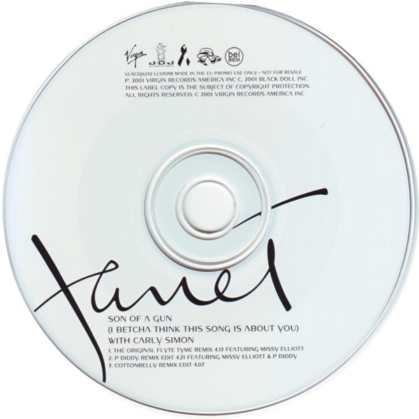 Janet Jackson with Carly Simon : Son Of A Gun (I Betcha Think This Song Is About You) (CD, Promo)