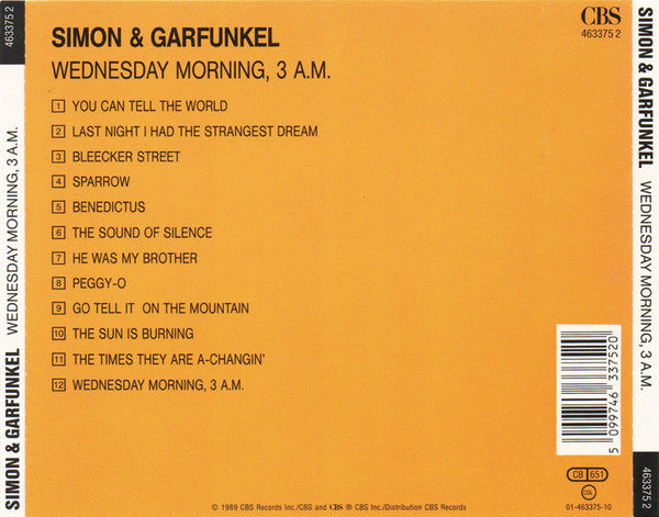 Simon & Garfunkel : Wednesday Morning, 3 A.M. (CD, Album, RE)