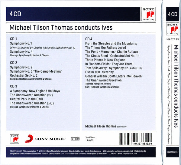 Michael Tilson Thomas Conducts Charles Ives, Thomas Hampson, Chicago Symphony Orchestra, Concertgebouworkest : Michael Tilson Thomas Conducts Ives (4xCD, Comp + Box)
