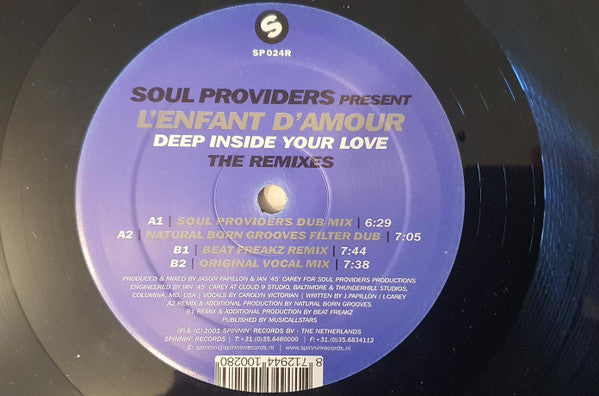 Soul Providers Presents L'Enfant D'Amour : Deep Inside Your Love (Remixes) (12")