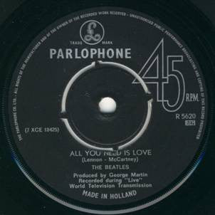 The Beatles : All You Need Is Love (7", Single, Lab)