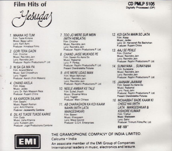 Yesudas : Film Hits Of (CD, Comp)