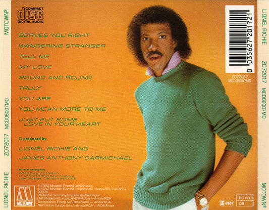Lionel Richie : Lionel Richie (CD, Album, RE, Pol)