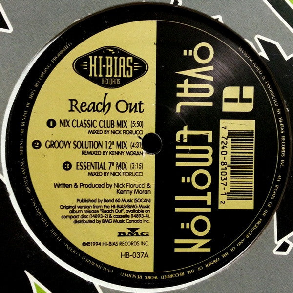 Oval Emotion : Reach Out (2x12")