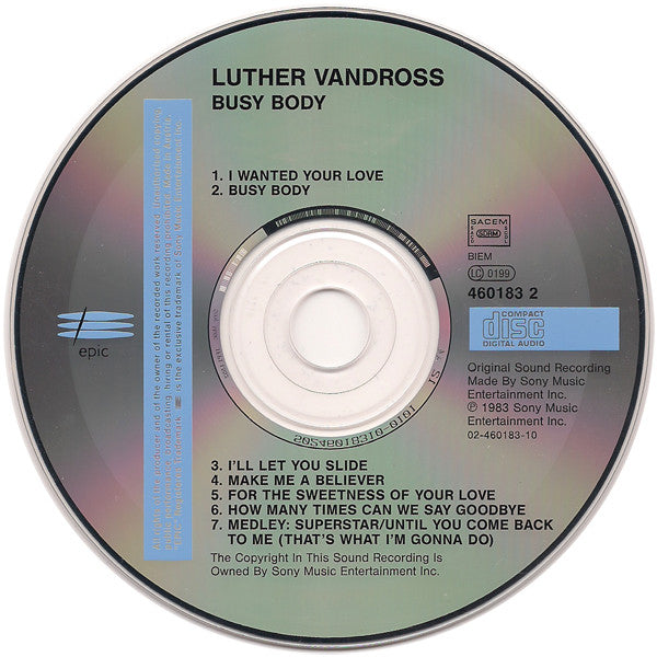 Luther Vandross : Busy Body (CD, Album, RE)