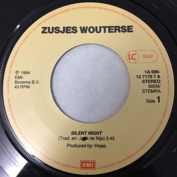 Zusjes Wouterse : Silent Night - White Christmas (7", Single)