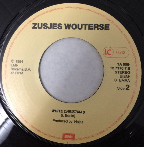 Zusjes Wouterse : Silent Night - White Christmas (7", Single)