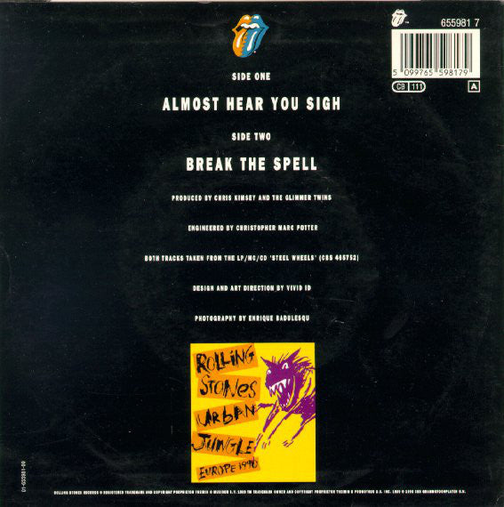 The Rolling Stones : Almost Hear You Sigh (7", Single)