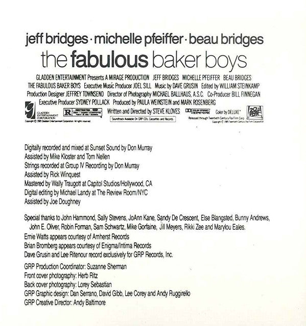 Dave Grusin : The Fabulous Baker Boys (Original Motion Picture Soundtrack) (CD, Album)