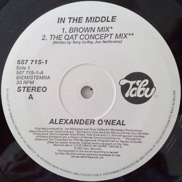 Alexander O'Neal : In The Middle (12")