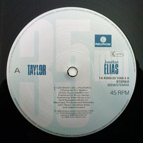 John Taylor : I Do What I Do… (Theme For 9½ Weeks) (12", Single)