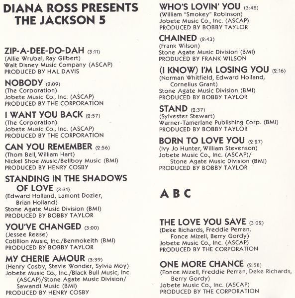 The Jackson 5 : Diana Ross Presents The Jackson 5 / ABC (CD, Comp, RM)