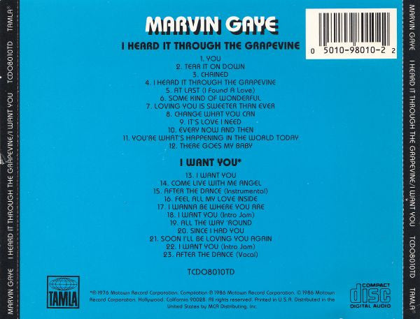 Marvin Gaye : I Heard It Through The Grapevine / I Want You (CD, Comp)