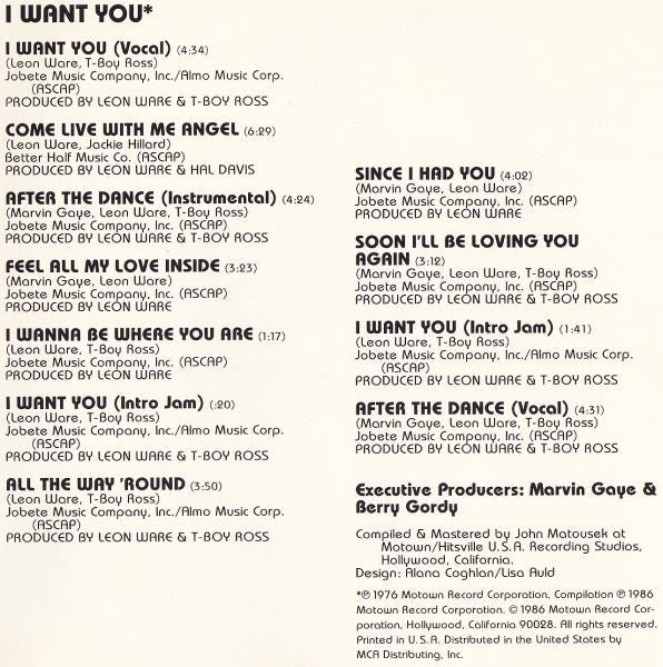Marvin Gaye : I Heard It Through The Grapevine / I Want You (CD, Comp)