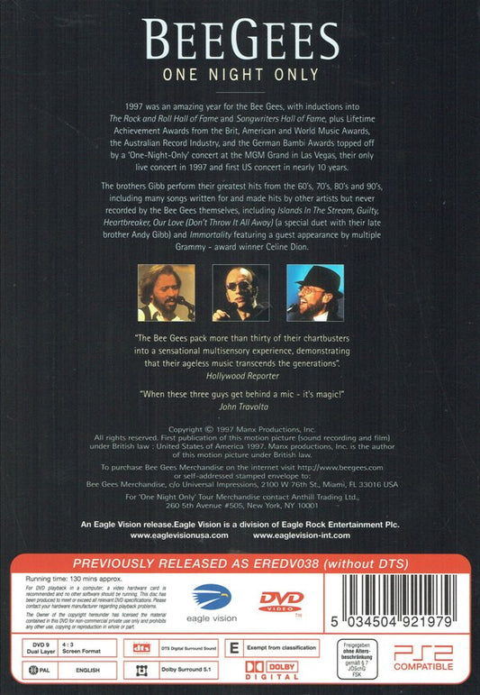 Bee Gees : One Night Only (DVD-V, RE, DTS)