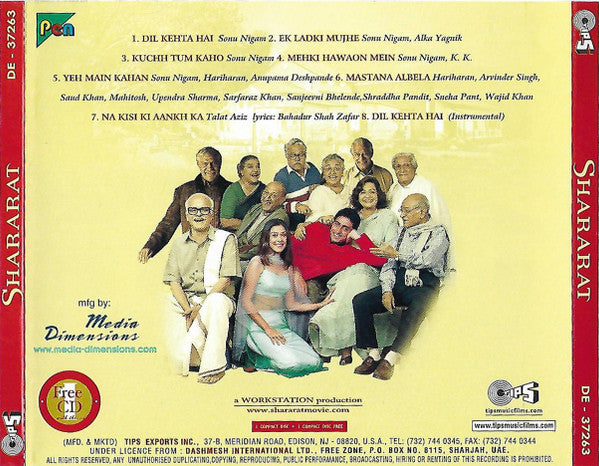 Sajid Wajid, Sameer : Shararat (2xCD, Album)