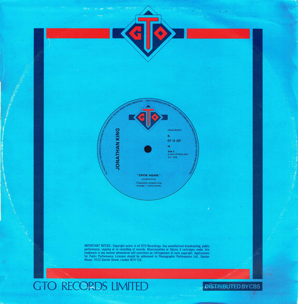 Jonathan King : One For You, One For Me (12", Ltd)