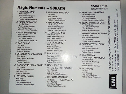 Various : Magic Moments (Suraiya) (CD, Album)
