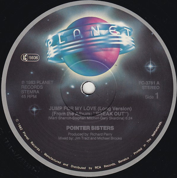 Pointer Sisters : Jump (For My Love) (Special Extended Remix) (12")
