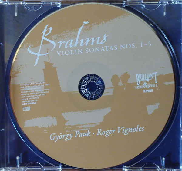 Johannes Brahms : Violin Sonatas - György Pauk · Roger Vignoles (CD)