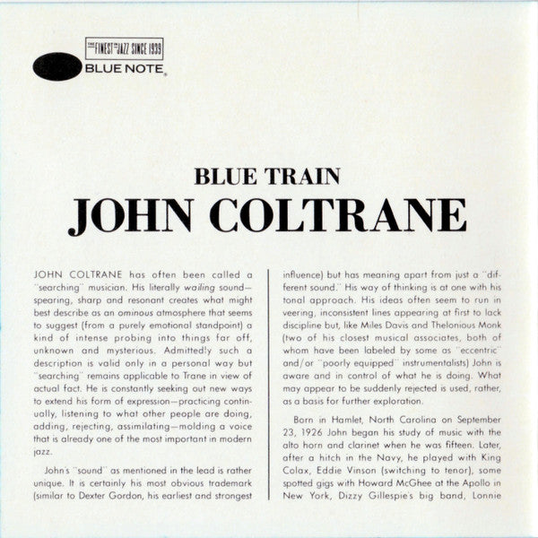John Coltrane : Blue Train (CD, Album, RE)