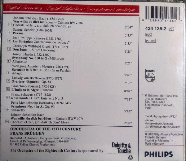 Orchestra Of The 18th Century, Frans Brüggen : Gala Concert 10th Anniversary (CD)