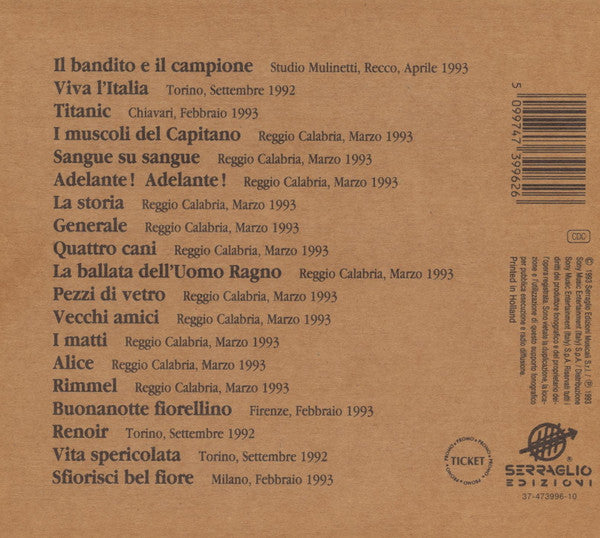 Francesco De Gregori : Il Bandito E Il Campione (CD, Album)