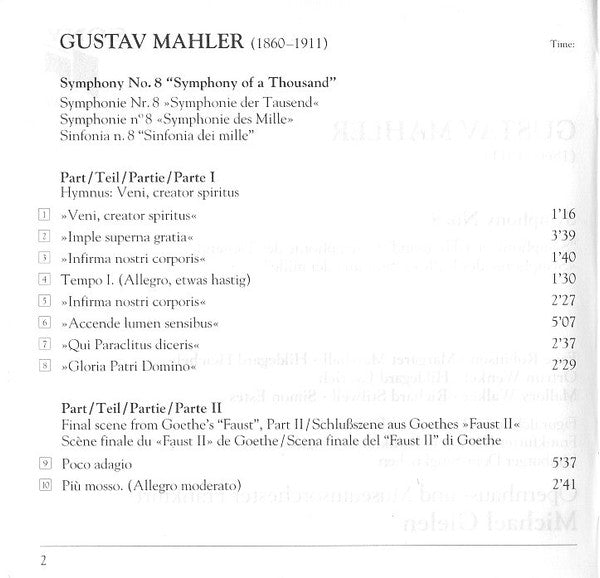 Gustav Mahler - Frankfurter Opern- Und Museumsorchester, Michael Gielen : Symphony No. 8 (CD, RE)