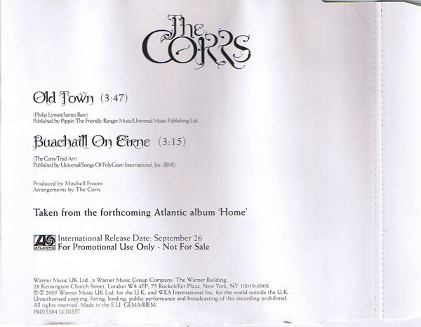 The Corrs : Old Town / Buachaill On Eirne (CD, Single, Promo)