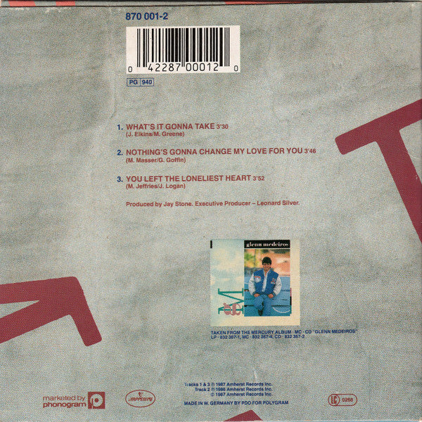 Glenn Medeiros : What's It Gonna Take (CD, Single, Car)