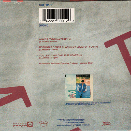 Glenn Medeiros : What's It Gonna Take (CD, Single, Car)