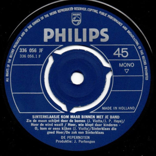 Kinderkoor De Pepernoten : Sinterklaasje Kom Maar Binnen Met Je Band (7", Single)