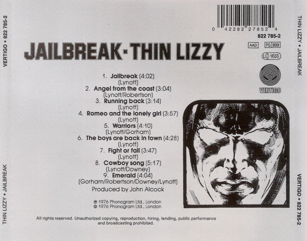 Thin Lizzy : Jailbreak (CD, Album, RE)