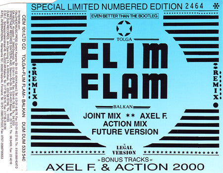 Tolga "Flim Flam" Balkan : Joint Mix Remix (CD, Maxi, Ltd, Num)
