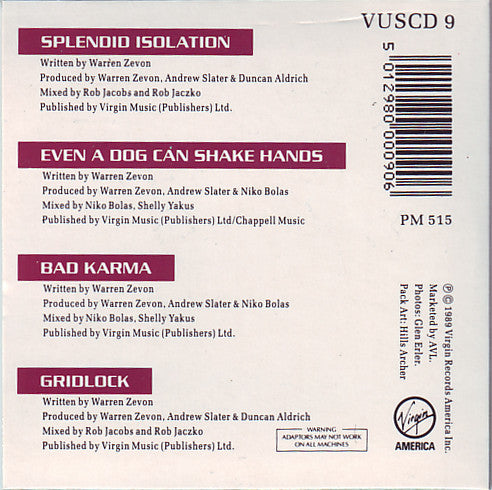 Warren Zevon : Splendid Isolation (CD, Mini)