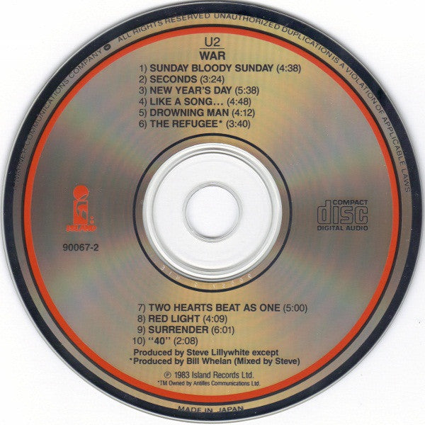 U2 : War (CD, Album, RE, Mad)
