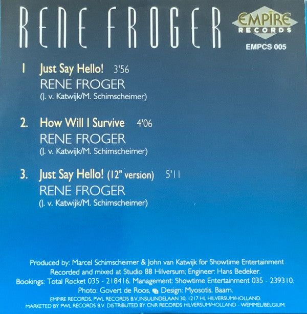 René Froger : Just Say Hello! (CD, Single)
