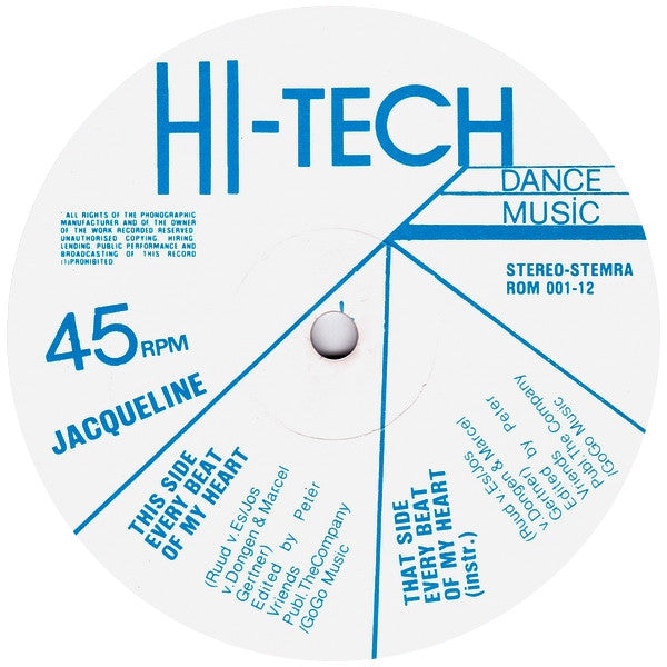 Jacqueline (4) : Every Beat Of My Heart (12")