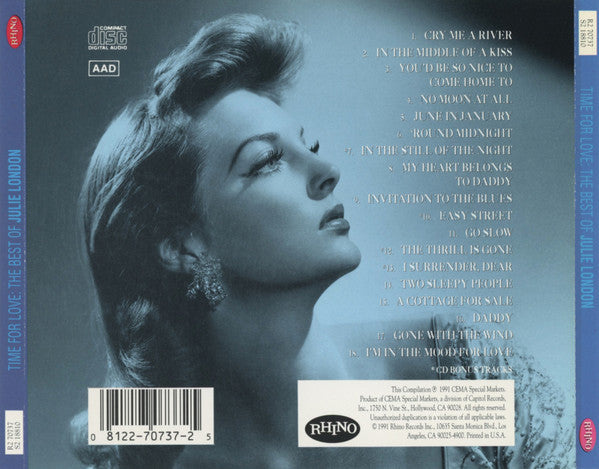 Julie London : Time For Love - The Best Of Julie London (CD, Comp, RE)