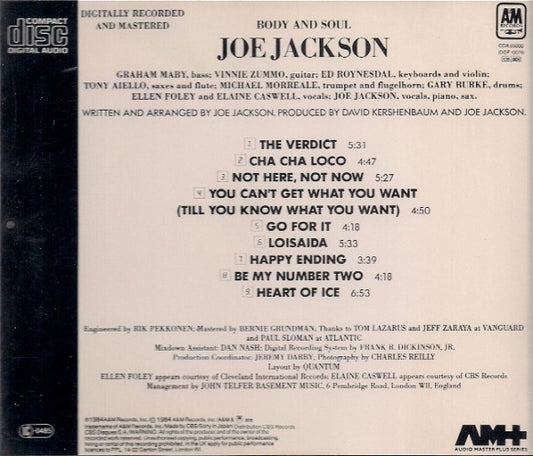 Joe Jackson : Body And Soul (CD, Album)
