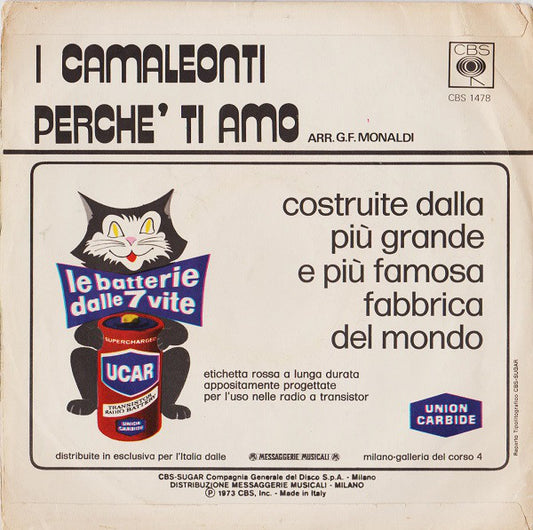I Camaleonti : Perché Ti Amo (7", Single)